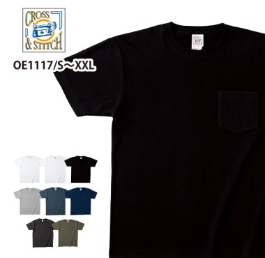 cross&stitch マックスウェイトポケットTシャツ OE1117